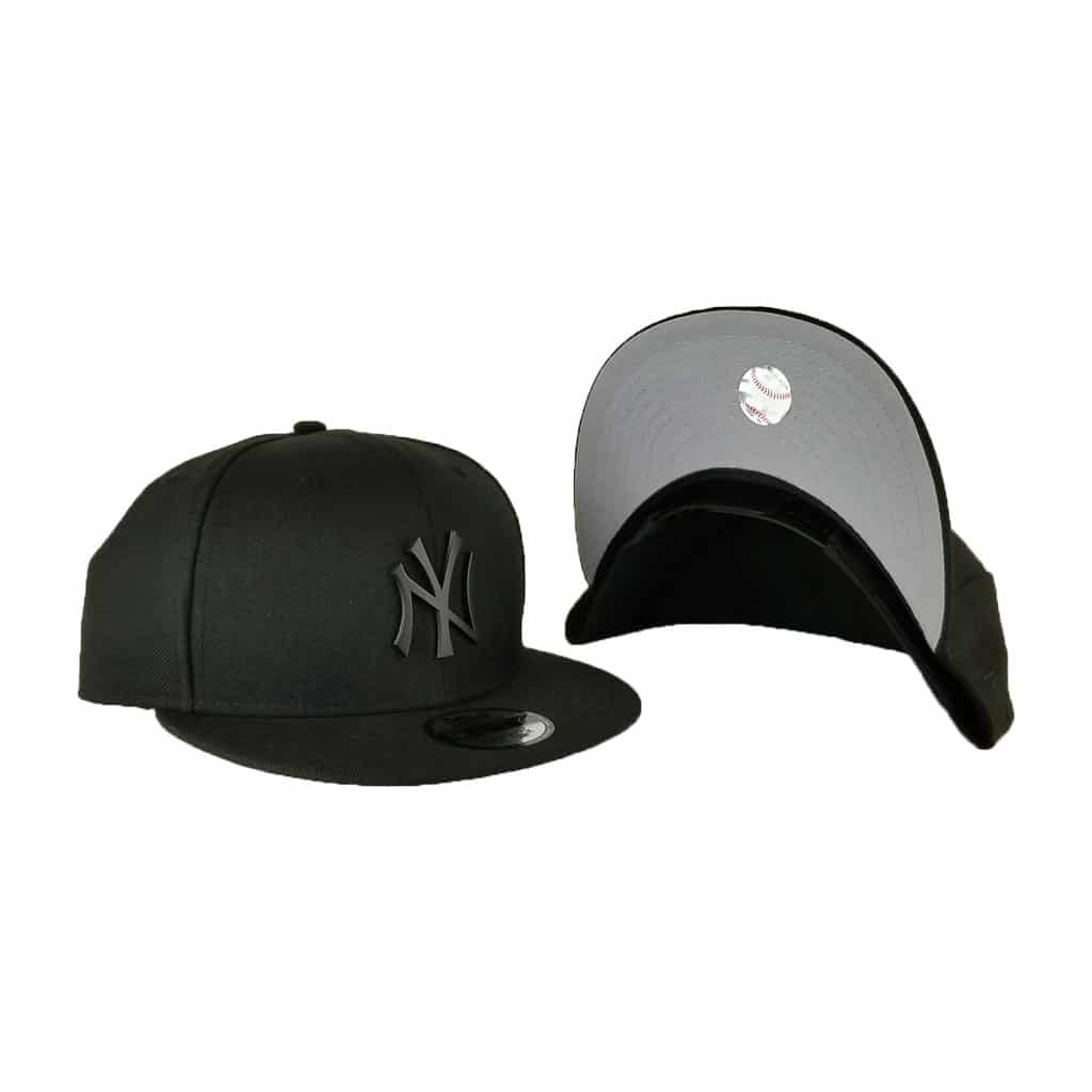 Yankees Mlb Topi New Era 9forty Snapback All Black Ny Cap Topi New
