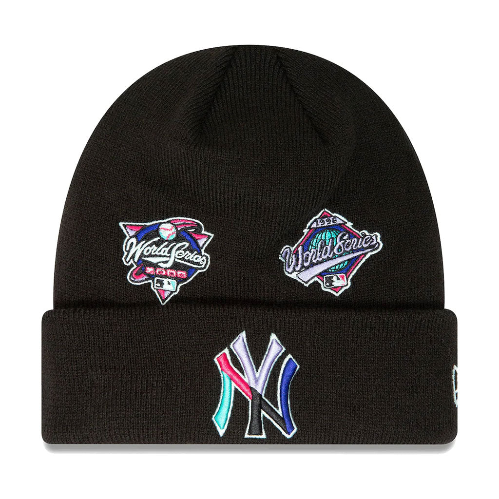 New Era Ny Yankees wide cuff beanie in black New Era Ny Yankees wide cuff beanie in black