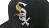 New Era Black Split Metal Logo Chicago White Sox Snapback