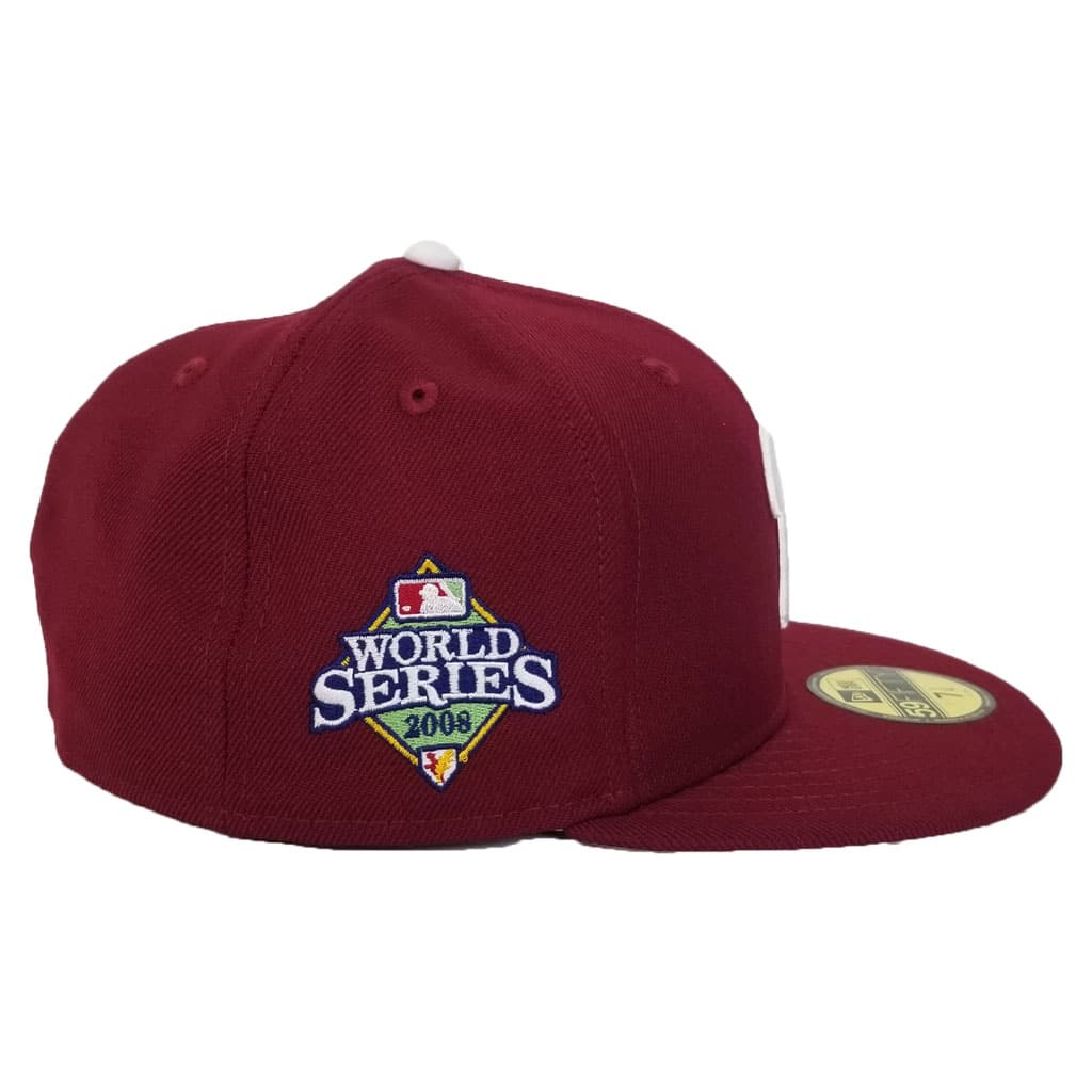 Maroon Philadelphia Phillies 2008 World Series Patch New Era Fitted 7