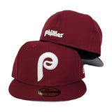 New Era Burgundy Philadelphia Phillies Cooperstown Collection Fitted Hat