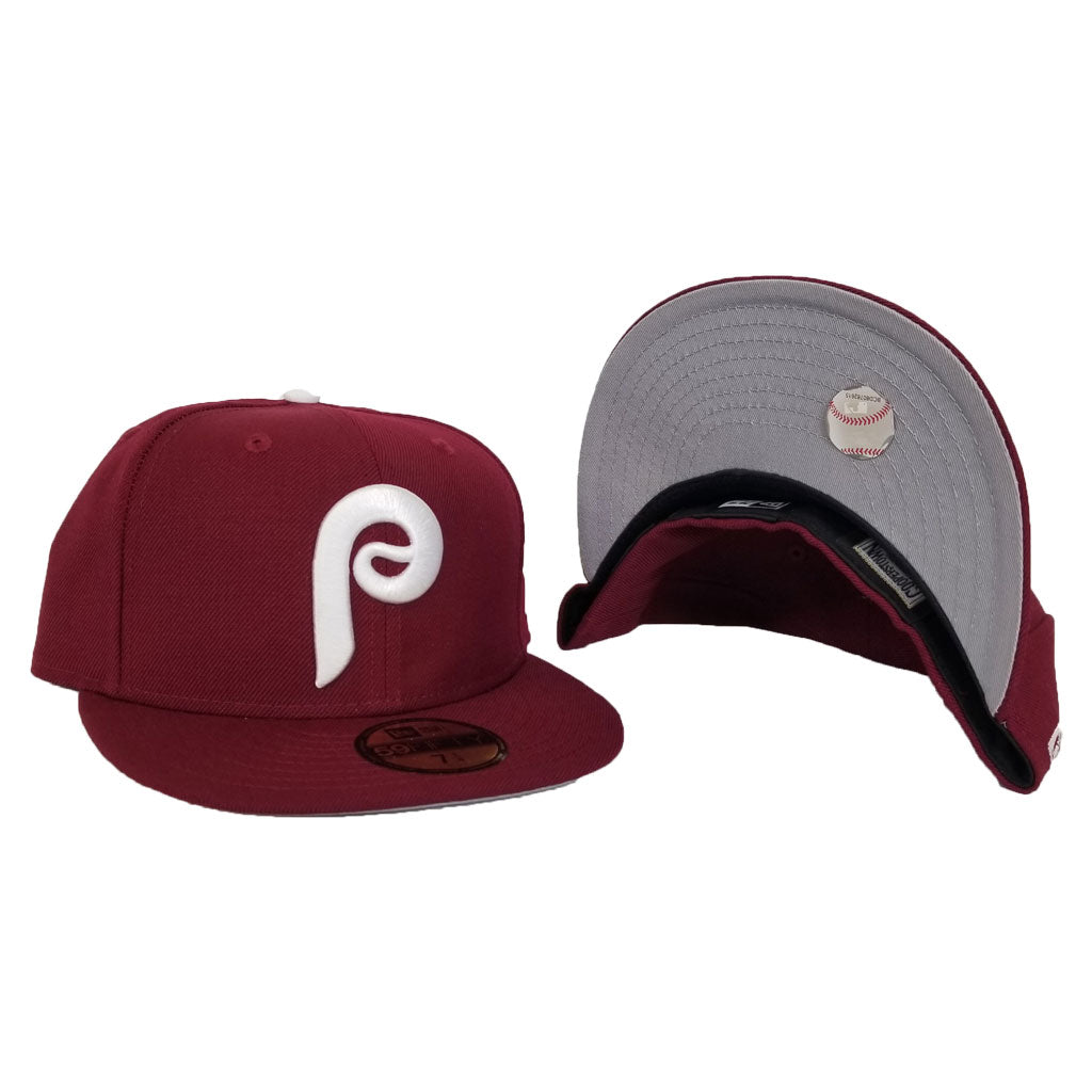 Philadelphia Phillies New Era Cooperstown Collection Centennial Collection  59FIFTY Fitted Hat - Burgundy