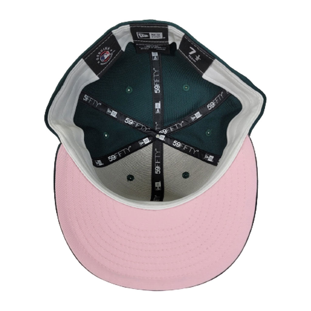 Oakland Athletics New Era Pink Undervisor 59FIFTY Fitted Hat - Khaki/Olive