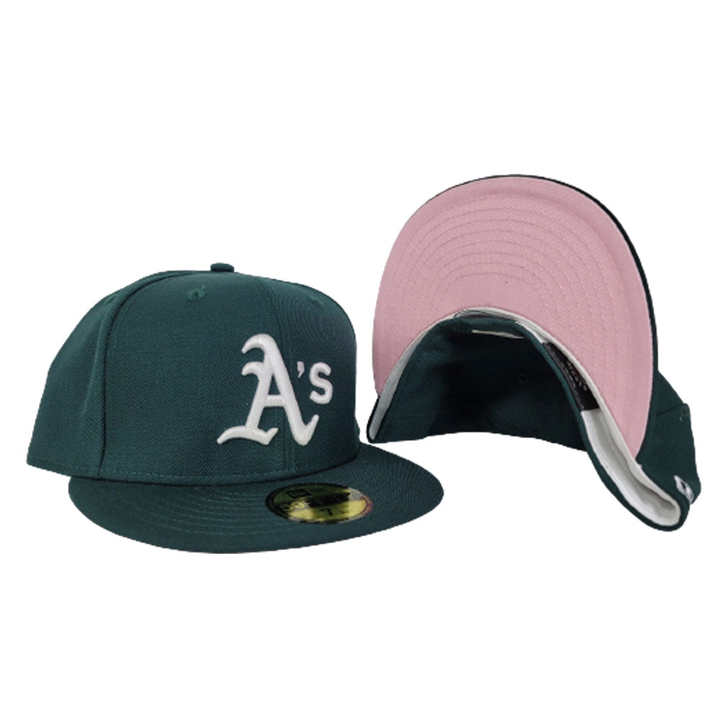 New Era Green Oakland Athletics Pink Undervisor 59FIFTY Fitted