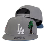 New Era Grey Los Angeles Dodgers Palm Tree Icy Blue Bottom 60th anniversary Snapback