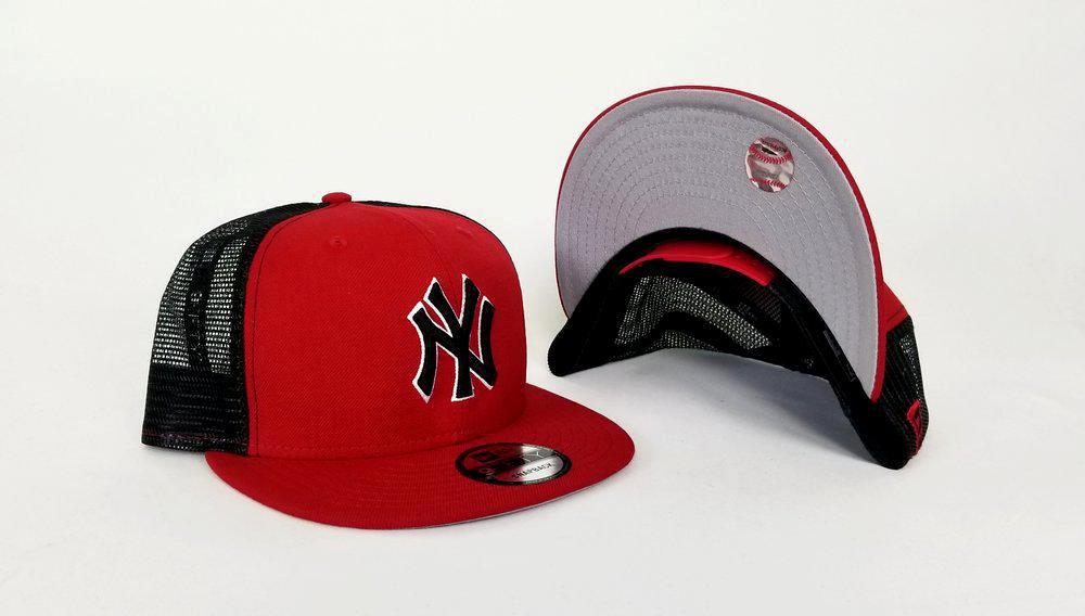 New Era, Accessories, Nwot Vintage New York Yankees Red New Era Mesh  Trucker Snapback Hat Cap New