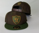 New Era NFL Shield Oakland Raiders 9Fifty Snapback Hat Brown / Olive Green