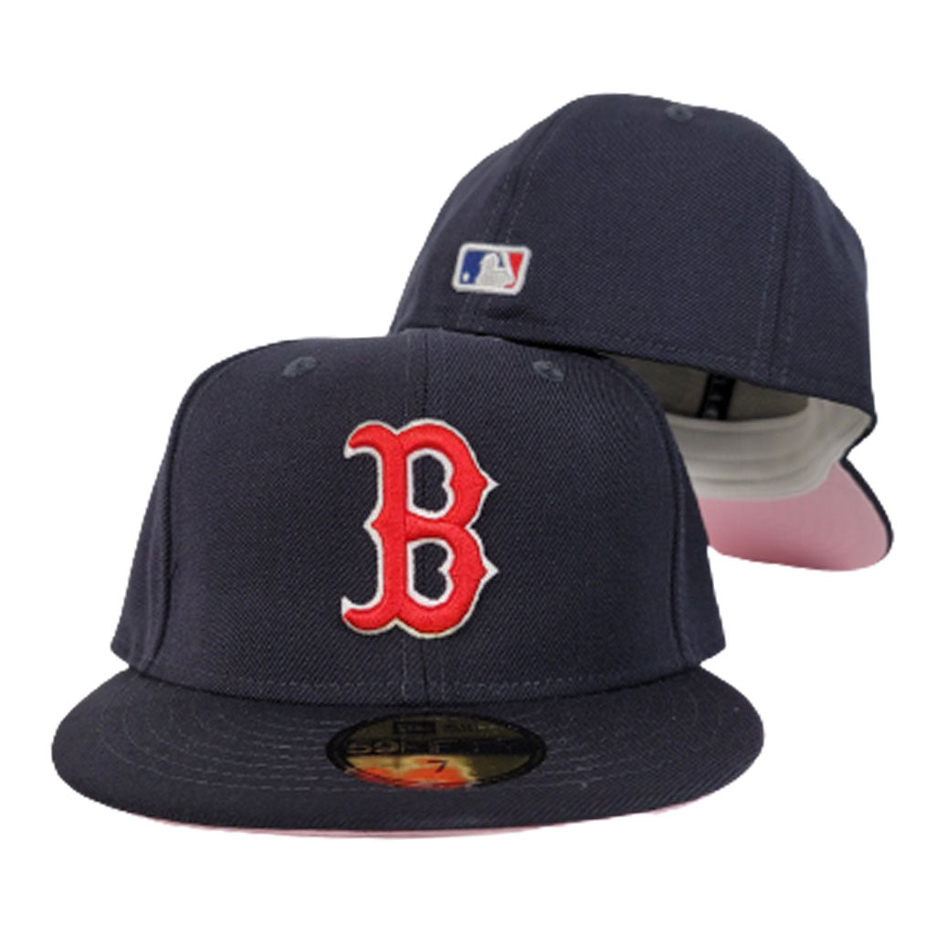New Era Navy Blue Boston Red Sox Pink Undervisor 59FIFTY Fitted