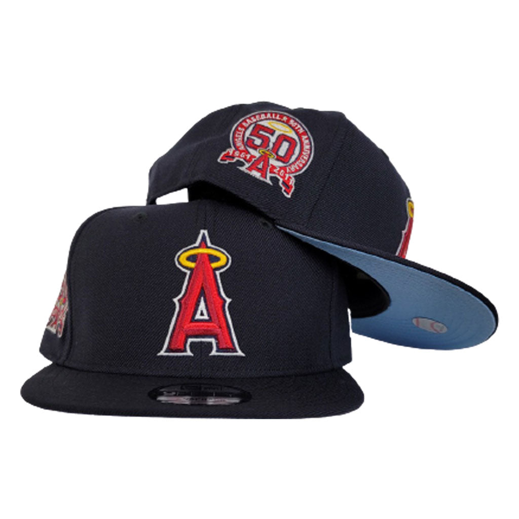 New Era Navy Blue Los Angeles Angels 50th Anniversary Icy Blue Bottom 9Fifty Snapback Hat 