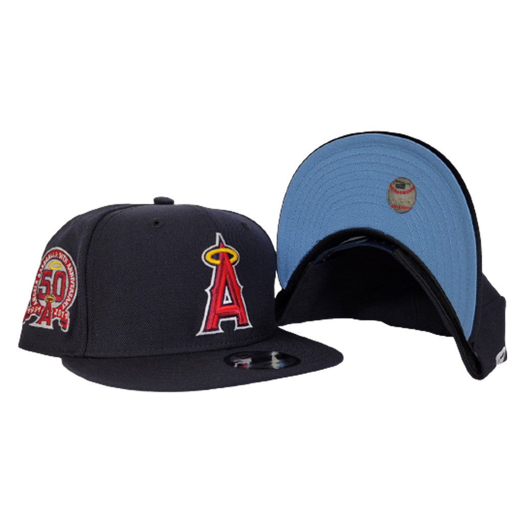 New Era Navy Blue Los Angeles Angels 50th Anniversary Icy Blue Bottom 9Fifty Snapback Hat 