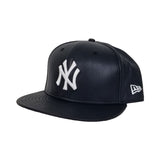 New Era Navy Blue New York Yankees 59Fifty Faux Leather Fitted