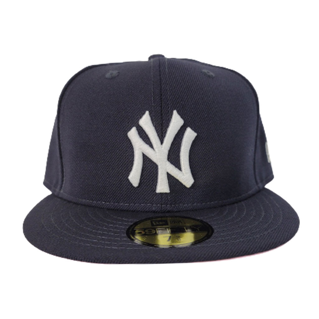New Era Navy Blue New York Yankees Pink Undervisor 59FIFTY Fitted