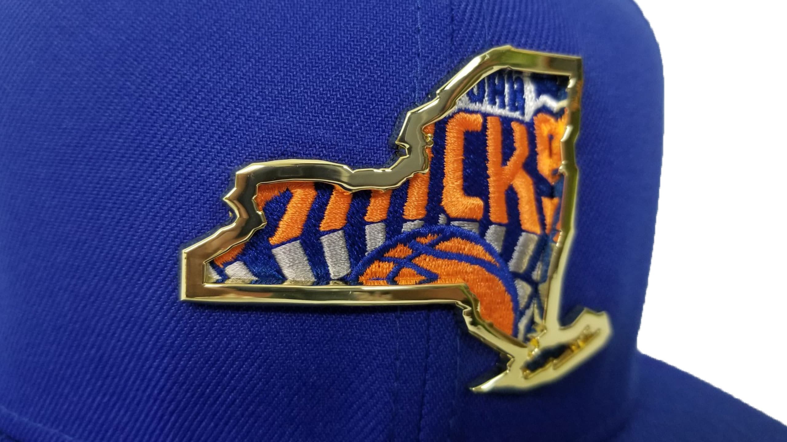 New Era New York Knicks Gold Metal State Map Logo 9FIFTY Snapback