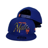 New Era New York Mets Scrip Silver Metal Badge Logo 9Fifty Snapback