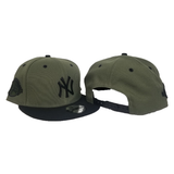 New Era Oilve - Black New York Yankees Black Metal Badge Snapback hat