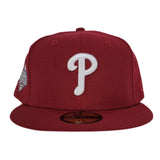 New Era Pink Bottom Burgundy Philadelphia Phillies 2008 World Series Side Patch Fitted Hat