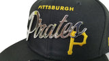 New Era Pittsburgh Pirates Scrip Silver Metal Badge Logo 9Fifty Snapback