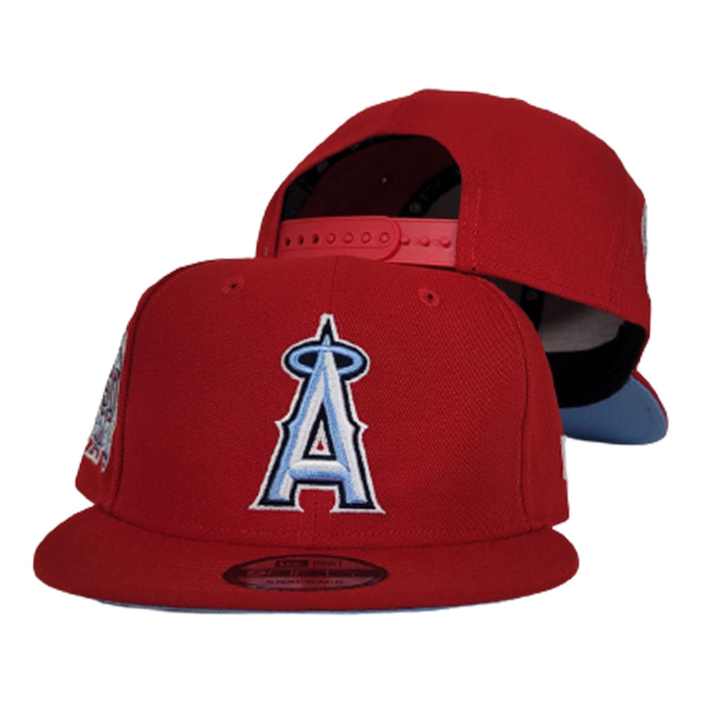 New Era Red Los Angeles Angels 50th Anniversary Icy Blue Bottom 9Fifty Snapback Hat