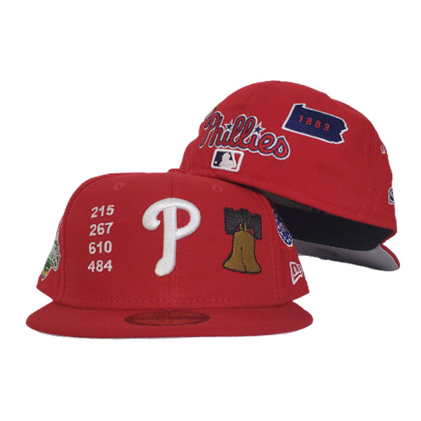 Red Philadelphia Phillies Gray Bottom 1976 All Star Game Side Patch Just Don New Era 59FIFTY Fitted 73/8