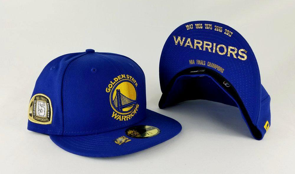Golden State Warriors 2018 FINALS Royal-Gold Fitted Hat
