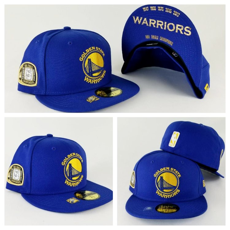 New Era Royal Blue Golden State Warriors 5 times Champions Ring 59Fifty Fitted Hat