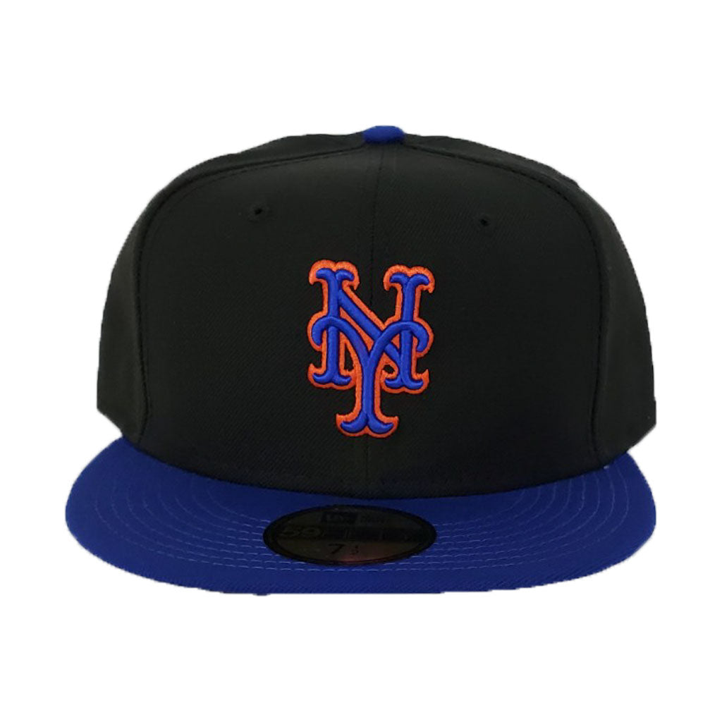 Black New York Mets Black Royal Blue Visor Gray Bottom New Era 59Fifty On Field Fitted
