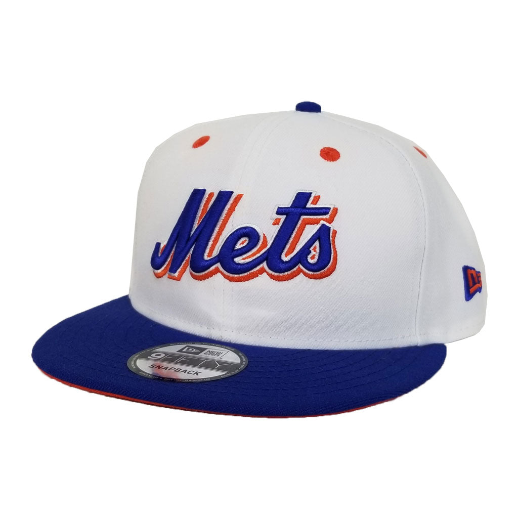 New York Mets White Light Royal Blue Orangeade Wordmark Logo New Era 9Fifty Snapback