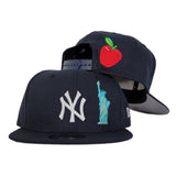 New York Yankees Navy Blue Grey Bottom Statue of Liberty New Era 9Fifty Snapback Hat 