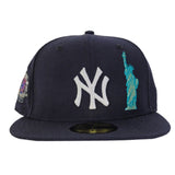 New York Yankees Navy Icy Blue Bottom Subway Series Statue of Liberty New Era 59Fifty Fitted