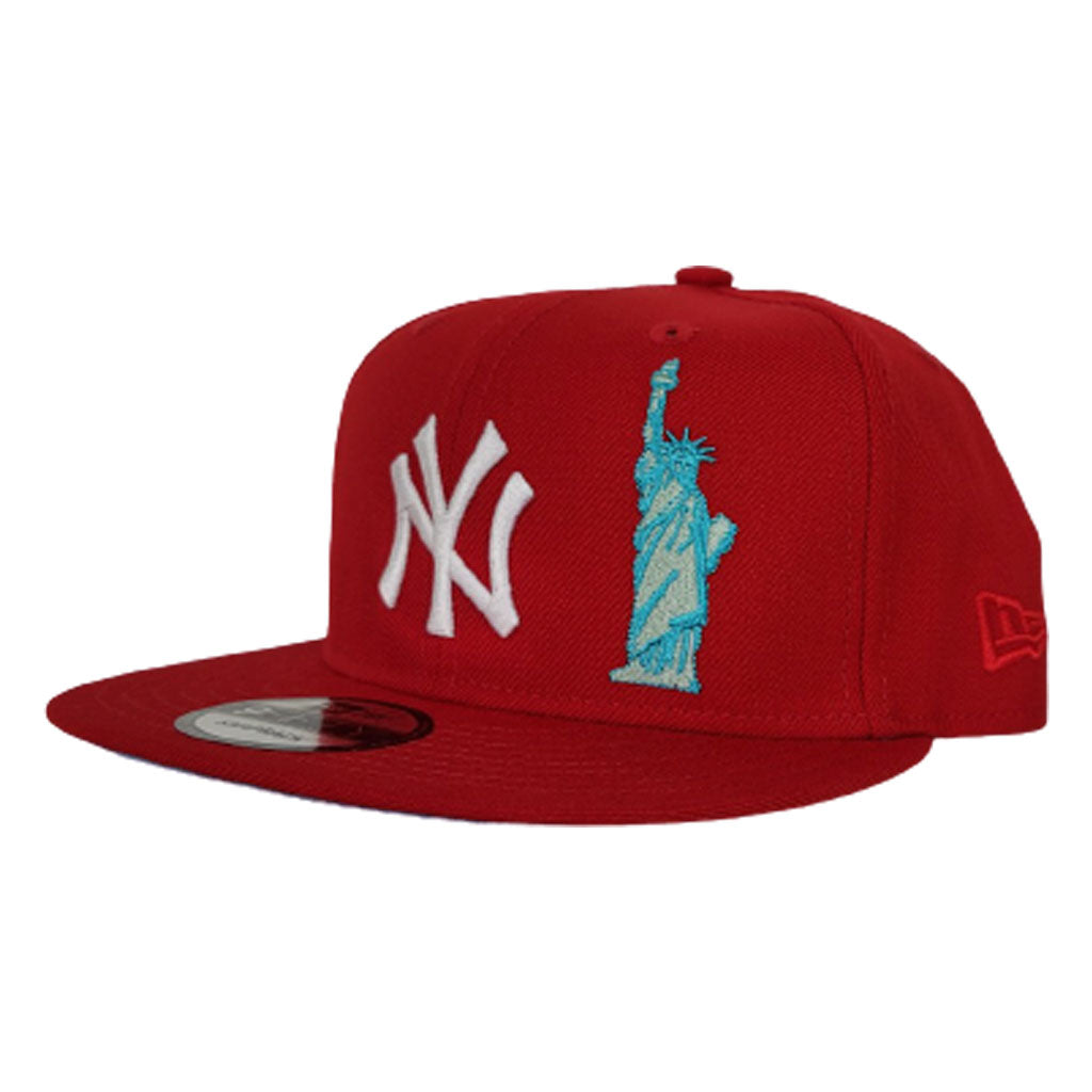 New York Yankees Red Icy Blue Bottom Statue of Liberty New Era 9Fifty Snapback Hat 
