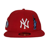 New York Yankees Red Icy Blue Bottom Subway Series Statue of Liberty New Era 59Fifty Fitted