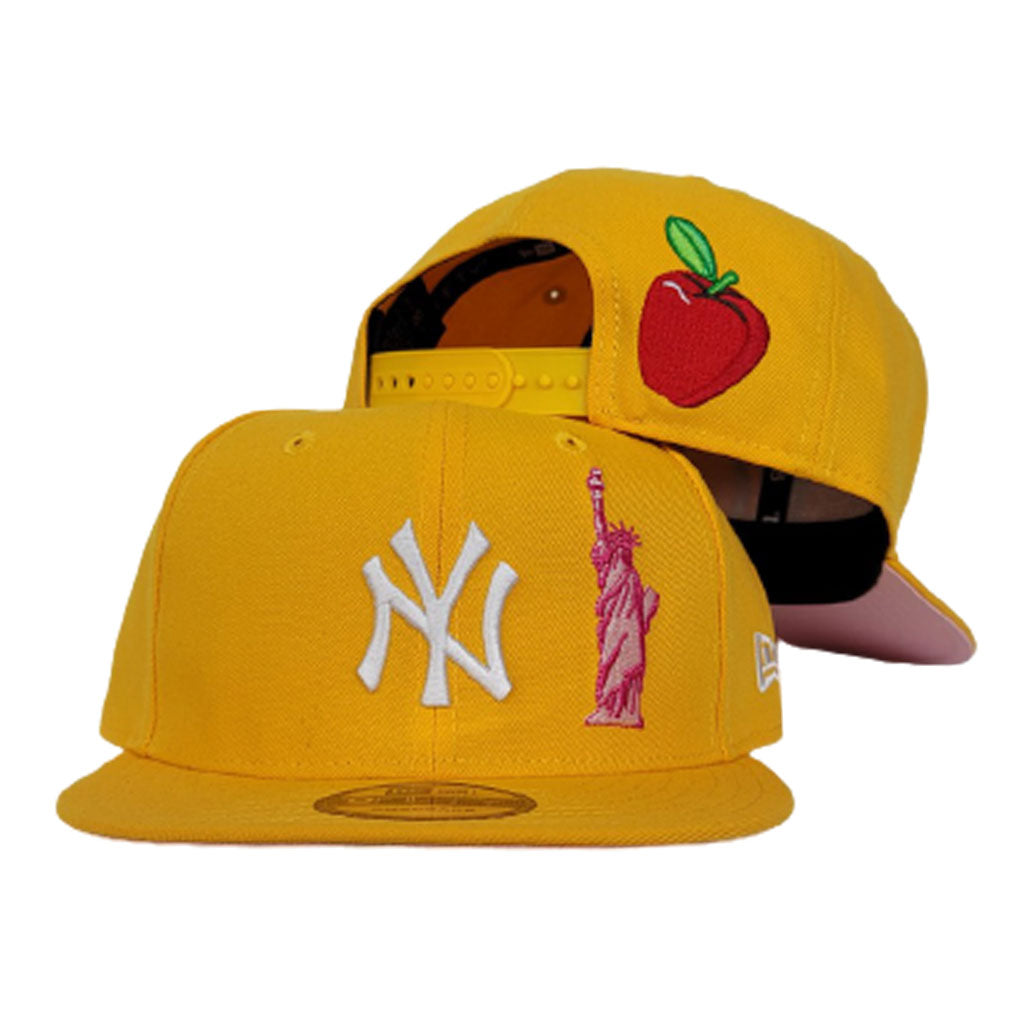 New York Yankees Taxi Yellow Pink Bottom Statue of Liberty New Era 9Fifty Snapback Hat 