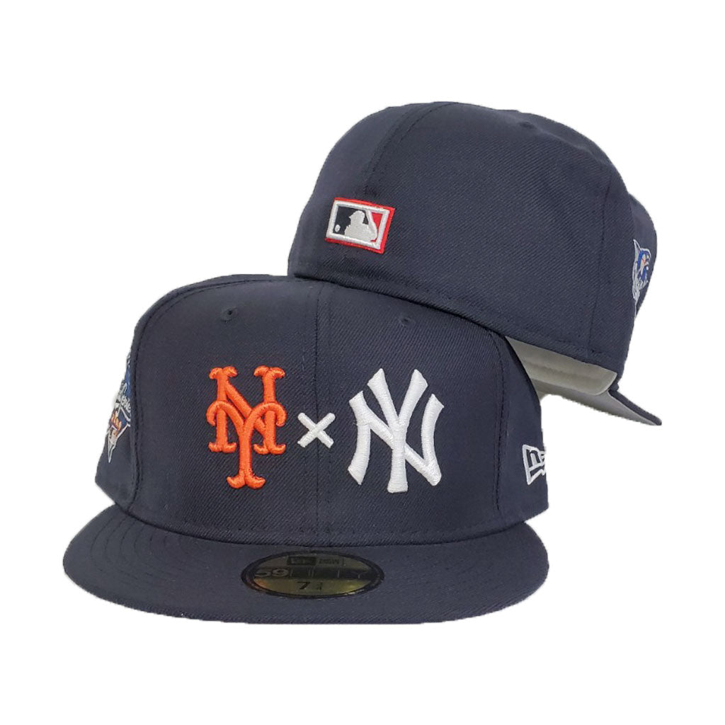 New York Yankees Mets yankets Split Logo World Series New Era 59FIFTY  Fitted 2000 World Series Patch Hat Club 