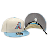 Off White Arizona Diamodbacks Sky Blue Visor Gray Bottom Color Pack New Era 9Fifty Snapback