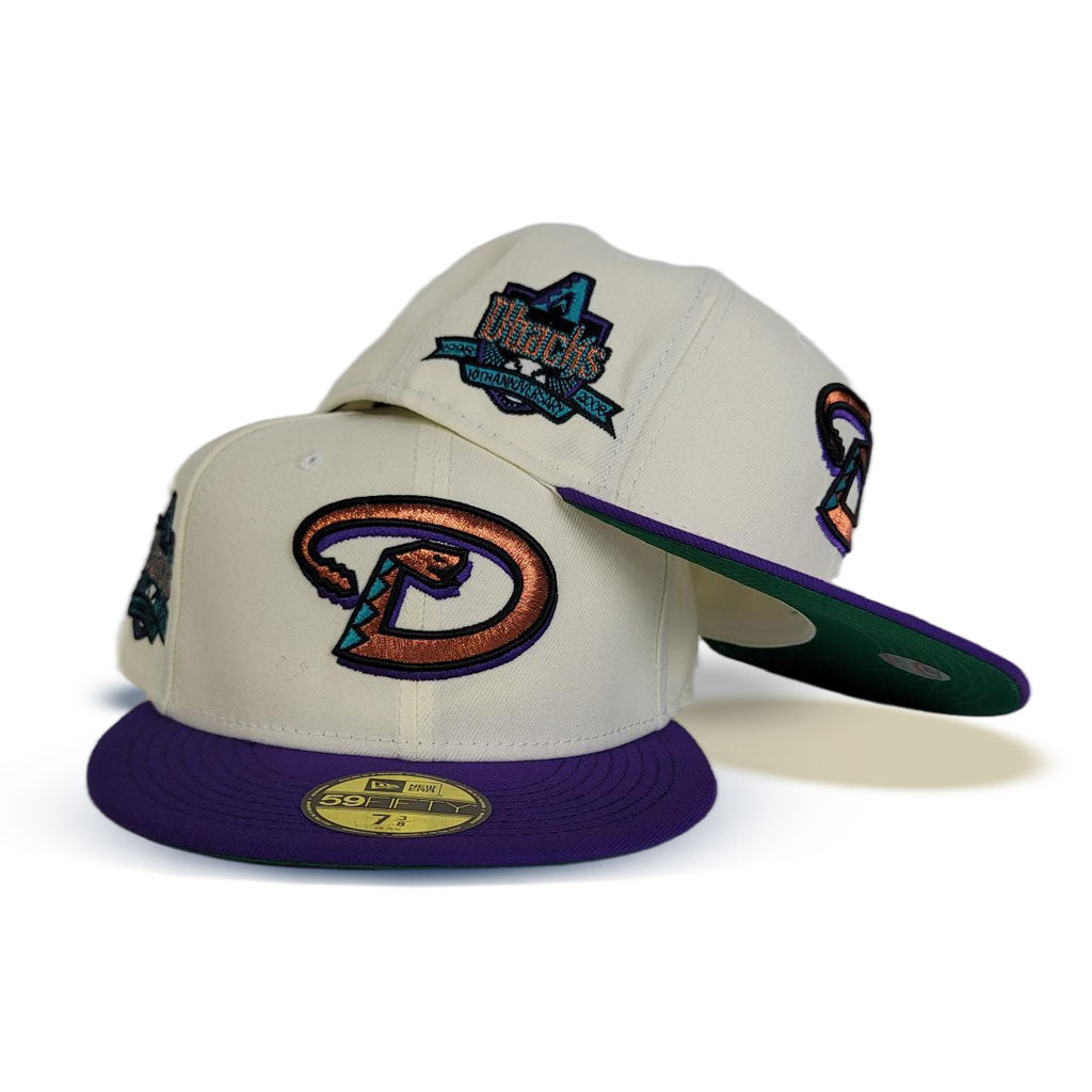 Arizona Diamondbacks Purple And Green Fitted Hat Off White Arizona