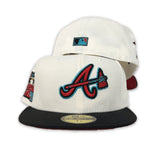 Off White Atlanta Braves Black Visor Red Bottom 2000 All Star Game Side Patch New Era 59Fifty Fitted