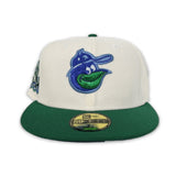 Off White Baltimore Orioles Green Visor Royal Blue Bottom 50th Anniversary Side Patch New Era 59Fifty Fitted
