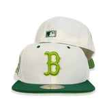 Off White Boston Red Sox Kelly Green Visor Lime Green Bottom 2004 World Series Champions Side Patch 59Fifty Fitted