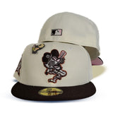 Off White Brown Visor Detroit Tigers Pink Bottom 1968 World Champions Side Patch New Era 59Fifty Fitted