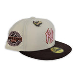 Off White Brown Visor New York Yankees Pink Bottom 2009 Inaugural Season Side Patch New Era 59Fifty Fitted