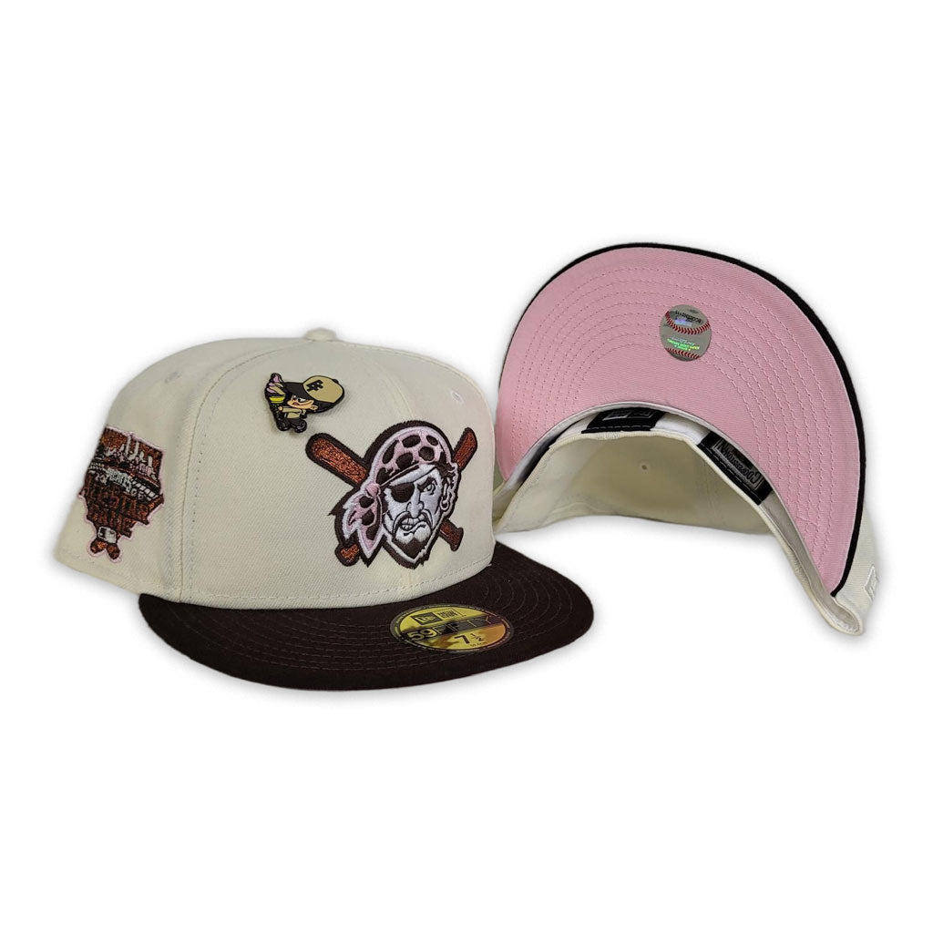Off White Brown Visor Pittsburgh Pirates Pink Bottom 2006 All Star Game Side Patch New Era 59Fifty Fitted