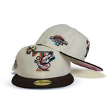 Off White Brown Visor Toronto Blue Jays Pink Bottom 2003 All Star Game Patch New Era 59Fifty Fitted