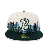 Off White Buffalo Bisons Outdoor Patch Dark Green Visor Toast Bottom 59FIFTY Fitted