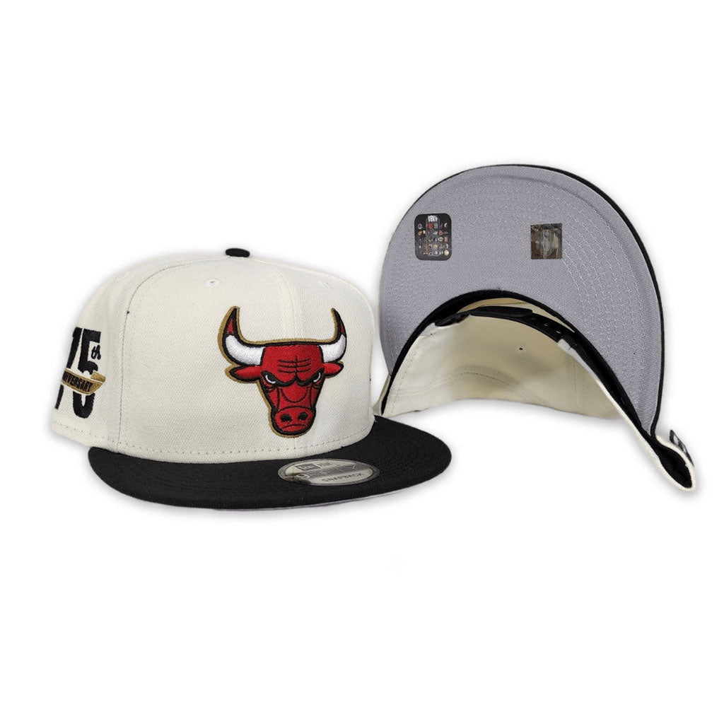 Chicago Bulls Offwhite Mitchell & Ness raw white Cap