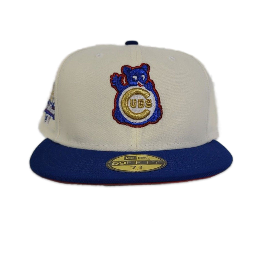 Off White Chicago Cubs Blue Visor Red Bottom 1990 All Star Game Side Patch New Era 59Fifty Fitted