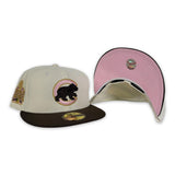 Off White Chicago Cubs Brown Visor Pink Bottom 1968 World Champions Side Patch New Era 59Fifty Fitted