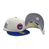 Off White Chicago Cubs Royal Blue Visor Gray Bottom 1990 All Star Game Side Patch New Era 59Fifty Fitted