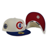 Off White Chicago Cubs Royal Blue Visor Red Bottom 1908 World Series Side Patch New Era 59Fifty Fitted