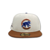 Off White Chicago Cubs Toast Visor Royal Blue Bottom 2016 World Series Side Patch New Era 59Fifty Fitted