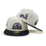 Off White Colorado Rockies Black Visor Gray Bottom 2007 World Series Champions Side Patch New Era 59Fifty Fitted